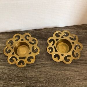 Vtg Brass Candle Holders